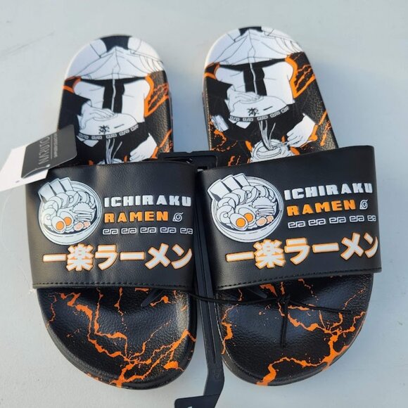 NEW Naruto Anime Ramen Men’s Size 10 Slippers Sandals Slides Shippuden Ichiraku - Picture 4 of 12